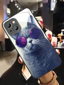 Vỏ điện thoại kính in hình mèo - Nhiều màu - Xem 2