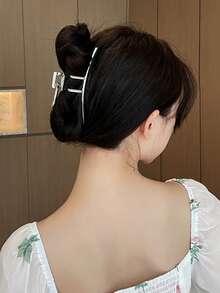 DAZY 1入組女士圓圈裝飾時尚髮爪適用於頭髮裝飾用品 - 銀色 - 查看 2