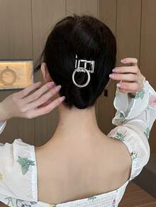 DAZY 1入組女士圓圈裝飾時尚髮爪適用於頭髮裝飾用品 - 銀色 - 查看 5