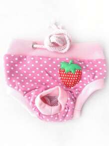 1 quần vệ sinh thú cưng họa tiết chấm bi cho chó và mèo khỏe mạnh - Hồng - Xem 1