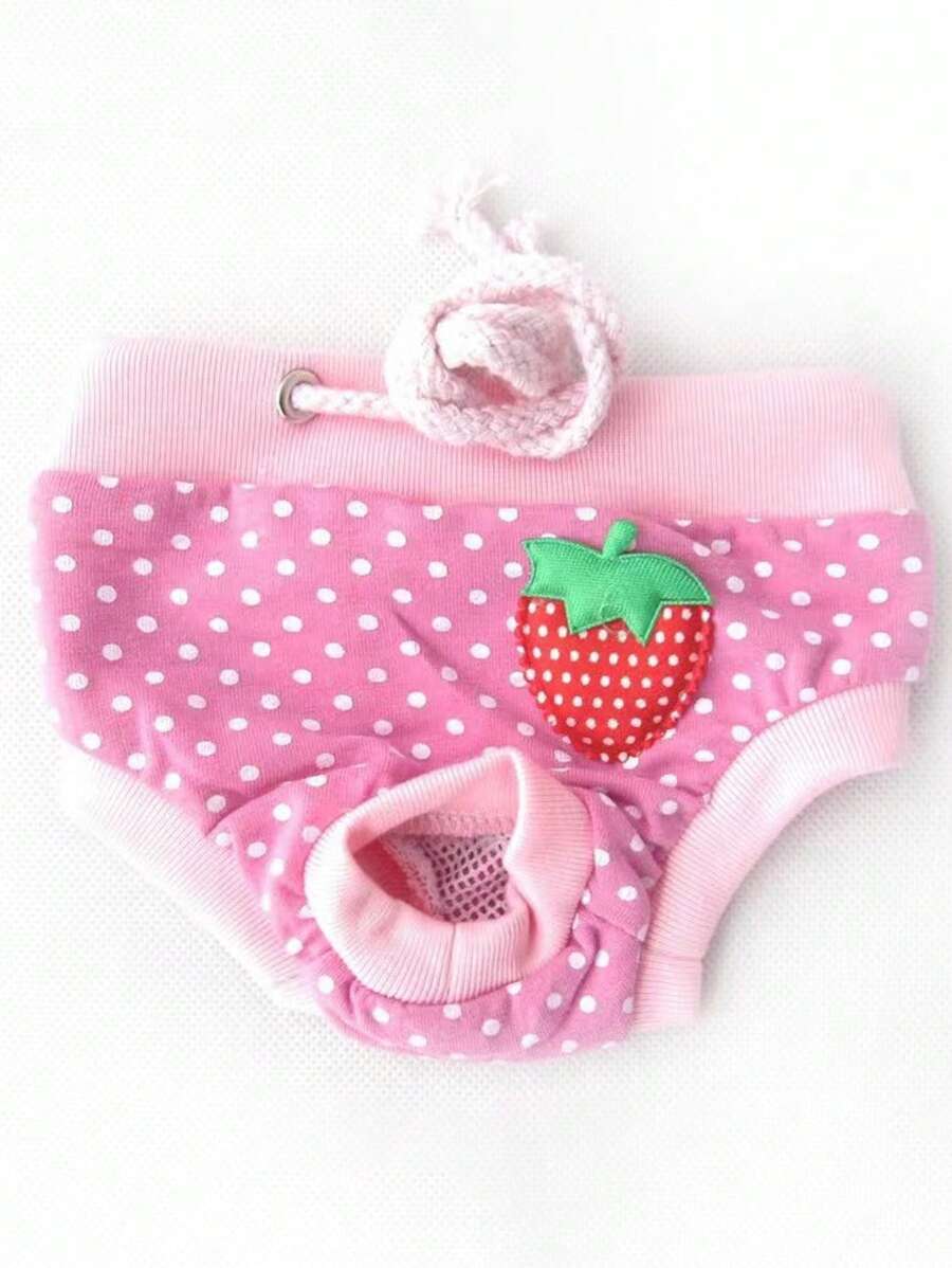 1 quần vệ sinh thú cưng họa tiết chấm bi cho chó và mèo khỏe mạnh - Hồng - Xem 1