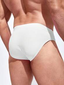 Manfinity Hombres Calzoncillo de natación de color combinado de cintura con cordón - Multicolor - Ver 2