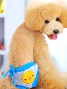 1 chiếc quần vệ sinh thú cưng thêu hình chú vịt hoạt hình cho chó và mèo khỏe mạnh - Nhiều màu - Xem 2