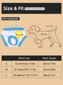 1 chiếc quần vệ sinh thú cưng thêu hình chú vịt hoạt hình cho chó và mèo khỏe mạnh - Nhiều màu - Xem 3