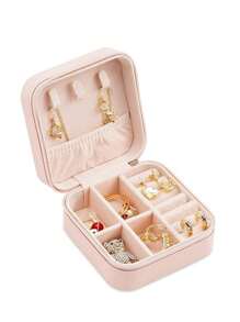 Jewelry Box Jewelry Storage Box Portable Earrings, Earrings, Bracelets, Necklaces, Rings, Small Exquisite Mini Box - Pink - View 2