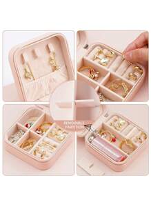 Jewelry Box Jewelry Storage Box Portable Earrings, Earrings, Bracelets, Necklaces, Rings, Small Exquisite Mini Box - Pink - View 3