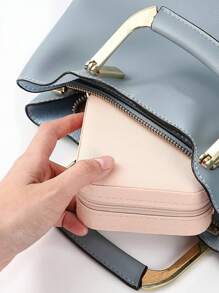 Jewelry Box Jewelry Storage Box Portable Earrings, Earrings, Bracelets, Necklaces, Rings, Small Exquisite Mini Box - Pink - View 4