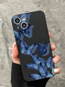 Fairycore 2pcs Butterfly Print Phone Case Compatible With IPhone15/15Plus/15Pro/15Promax - Multicolor - View 3