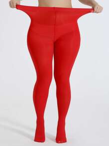 1 đôi quần bó thời trang cỡ lớn cho nữ để trang trí hàng ngày - Đỏ - Xem 1