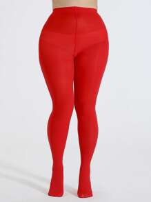 1 đôi quần bó thời trang cỡ lớn cho nữ để trang trí hàng ngày - Đỏ - Xem 2