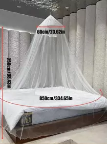 1 pieza Mosquitera ribete con encaje liso color minimalista de tela para casa - Blanco - Ver 2