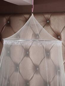 1 pieza Mosquitera ribete con encaje liso color minimalista de tela para casa - Blanco - Ver 6