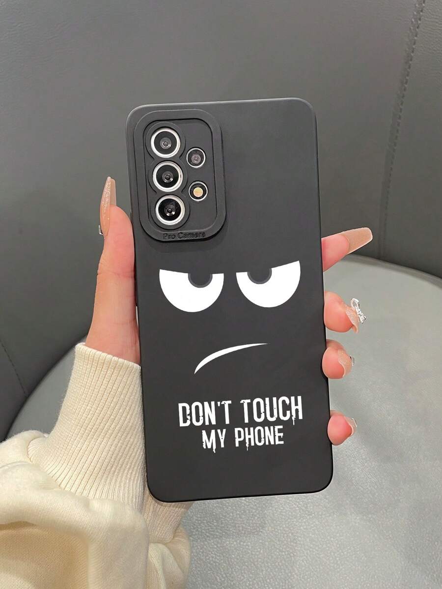 1pc Matte TPU Mobile Phone Case With Printed Letter Pattern, Compatible With Apple, Samsung, Xiaomi, Redmi, OPPO Phones - 2 Styles Of Camera Hole Randomly Sent