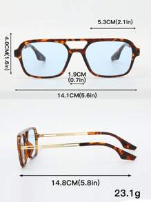 1 cặp kính râm thời trang Boho cho phụ nữ, gọng đồi mồi, phụ kiện trang trí hàng ngày, phụ kiện đi biển, phụ kiện đi biển cho phụ nữ, kính râm, đồ dùng cơ bản cho mùa thu đông, trang phục cho phụ nữ, quần áo công sở, quà tặng giản dị, họa tiết da báo cho kỳ nghỉ hè, ngoài trời, du lịch ở bãi biển - Màu xanh nhạt - Xem 3