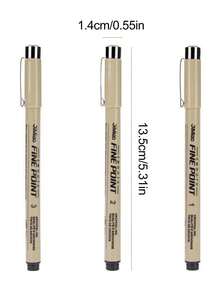 12入組字母圖案中性筆 - 黑色 - 查看 2