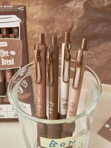 1 Miếng Đồ họa Chữ cái Màu sắc tùy ý Bút Gel - Cà phê nâu - Xem 7