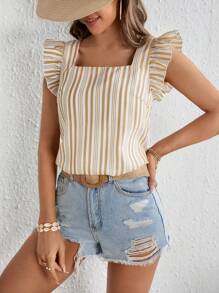 SHEIN VCAY Áo cánh tay ngắn kẻ sọc thường ngày cho kỳ nghỉ cỡ lớn, Áo mùa hè Áo đi chơi Áo sọc in Kỳ nghỉ hè Hòa nhạc đồng quê Lễ hội Rave Tốt nghiệp Mùa hè Châu Âu Kỳ nghỉ bãi biển Nashville Kỳ nghỉ nhiệt đới - Nhiều màu - Xem 3