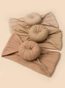 3pcs Baby Girl Round Decor Hair Band - Coffee Brown - View 6