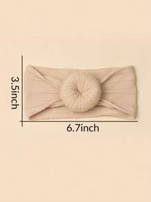 3pcs Baby Girl Round Decor Hair Band - Coffee Brown - View 3