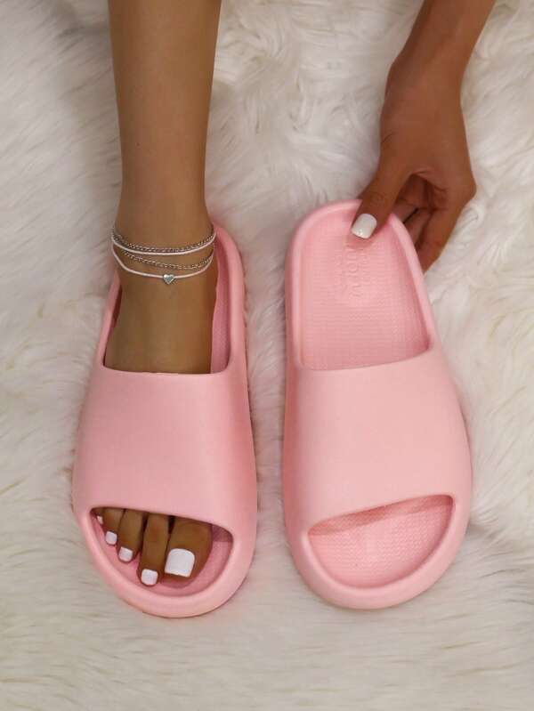 Women Single Band Slides, EVA Preppy Slides SHEIN UK