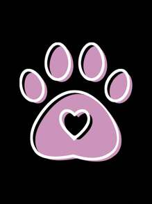 SHEIN Qutie Cartoon Graphic Kangaroo Pocket Drawstring Thermal Hoodie - Black - View 3