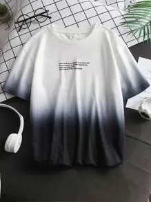 SHEIN Tops con trai Ombre Slogan Giải trí - Nhiều màu - Xem 1