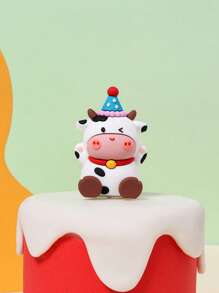 1pc PVC Cake Topper, Cow Design Cake Top Decoration For Home, Party - Multicolor - View 3