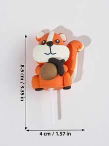 1 pieza de adorno de pastel de arcilla polimérica, diseño de ardilla decoración superior de pastel para el hogar, fiesta - Multicolor - Ver 2