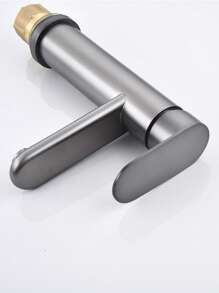 1 pieza Grifo de babero aleación de zinc simple gris 2 en 1 para cuarto de baño - Gris - Ver 4