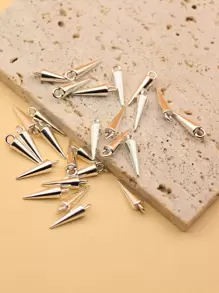 30 件复古电镀锌合金锥形简约吊坠饰品 DIY 珠宝配件 - 銀色 - 查看 1
