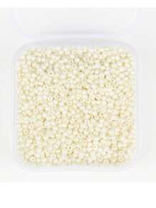 4000 顆/盒 2*2 毫米圓形玻璃籽珠適用於 Diy 工藝、手鍊、項鍊、珠寶製作