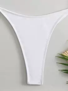 Summer Beach Ring Linked Cut Out High Neck One Piece Swimsuit - White - View 6