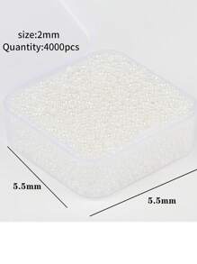 1 盒/4000 顆 2 毫米圓形玻璃籽珠適用於 Diy 工藝品珠寶製作手鍊項鍊 - 白色 - 查看 4