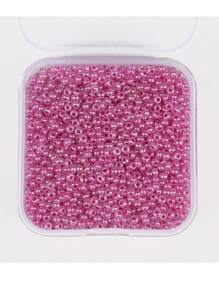 1 Hộp 4000 Chiếc Hạt Thủy Tinh Tròn 2X2 Mm Để Tự Làm Đồ Trang Sức Làm Vòng Tay, Dây Chuyền, Thủ Công - Màu Hồng San hô - Xem 3