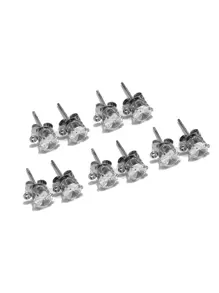 10pcs/set Luxury Stainless Steel Cubic Zirconia Decor DIY Earrings Accessory For Women For DIY Jewelry Making