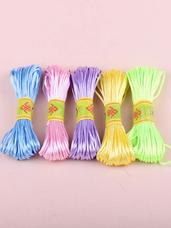 5 Bundles X 10m Colorful Handmade Braided Rope For Diy Jewelry Making