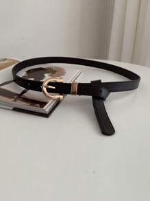 1入組女士時尚字母搭扣腰帶日常裝飾 - 黑色 - 查看 4