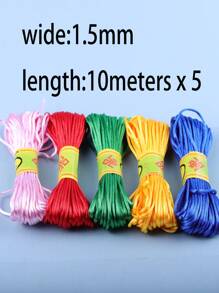 5 Bundles 10m Colorful Handicraft Braided Cord For Diy Jewelry Making - Multicolor - View 2