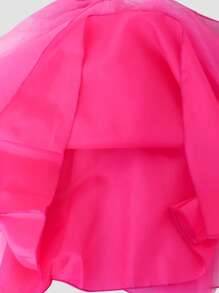 Vestido plisado con bloques de color lindo para niña, adecuado para fiestas y banquetes - Rosa Fucsia - Ver 8