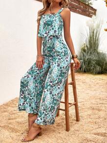 Breezaya 印花闊腿吊帶連體褲 - 彩色 - 查看 3