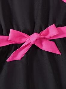 SHEIN Girls Open Front Vest Coat & Cami Jumpsuit - Multicolor - View 3