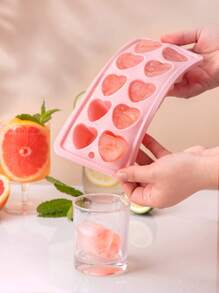 1pc Pink Heart Shaped Silicone Ice Cube Tray - Baby Pink - View 3