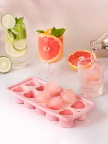 1pc Pink Heart Shaped Silicone Ice Cube Tray - Baby Pink - View 4