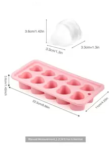 1pc Pink Heart Shaped Silicone Ice Cube Tray - Baby Pink - View 5