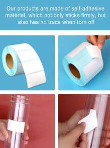 1 cuộn Đồng Màu Nhãn Dán Đơn Giản Đa năng Ghi Nhãn Dán Cho Học Sinh, Trường Học, Văn Phòng - trắng - Xem 6