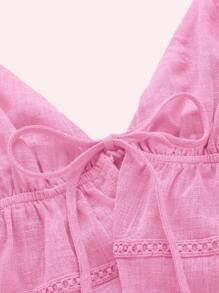 SHEIN ICON Solid Tie Front Cami Top