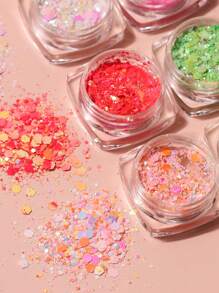 12色/包混合纯色闪粉美甲装饰 - 彩色 - 查看 4