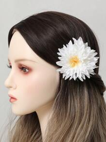 Kẹp tóc trang trí hoa - trắng - Xem 3