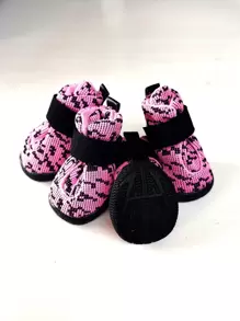 4pcs Breathable Pet Shoe For Dog And Cat For Outdoor - Coral Pink - View 1