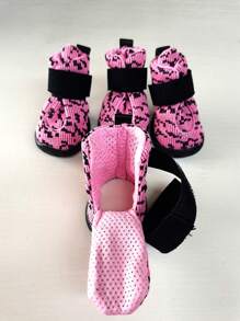 4pcs Breathable Pet Shoe For Dog And Cat For Outdoor - Coral Pink - View 2